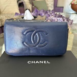 Chanel wallet dark blue